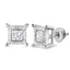 .925 Sterling Silver Princess-Cut Diamond Solitaire Stud Earrings