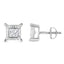 .925 Sterling Silver Princess-Cut Diamond Solitaire Stud Earrings