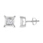 .925 Sterling Silver Princess-Cut Diamond Solitaire Stud Earrings