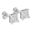 .925 Sterling Silver Princess-Cut Diamond Stud Earrings