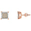10K Two-Toned Princess-Cut Diamond Stud Earrings