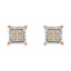 10K Two-Toned Princess-Cut Diamond Stud Earrings
