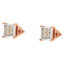 10K Two-Toned Princess-Cut Diamond Stud Earrings