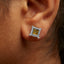 Pendientes de Stud Cuadrados de Diamante Amarillo de .925 Plata de Ley