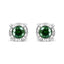 Pendientes de Stud de Diamante Verde en Plata de Ley
