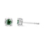 Pendientes de Stud de Diamante Verde en Plata de Ley