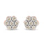Pendientes de Stud Florales de Diamante en Oro Rosa de 10K