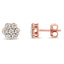 Pendientes de Stud Florales de Diamante en Oro Rosa de 10K
