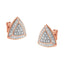 Pendientes de Stud Acentuados con Diamantes en Oro Rosa de 14K sobre Plata Esterlina