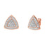 Pendientes de Stud Acentuados con Diamantes en Oro Rosa de 14K sobre Plata Esterlina
