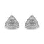 Boucles d'oreilles en argent sterling .925 avec diamants en forme de trillion