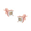 14K Rose Gold Plated Two-Tone Diamond Solitaire Stud Earrings