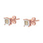 14K Rose Gold Plated Two-Tone Diamond Solitaire Stud Earrings