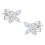 14K White Gold Marquise Diamond Floral Leaf Stud Earrings