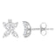 14K White Gold Marquise Diamond Floral Leaf Stud Earrings