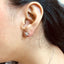 14K White Gold Marquise Diamond Floral Leaf Stud Earrings