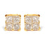 Boucles d'oreilles carrées en diamant taille princesse en or jaune 10K