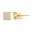 Boucles d'oreilles carrées en diamant taille princesse en or jaune 10K