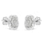 Pendientes de Stud de Clúster de Diamantes en Plata de Ley