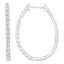 Boucles d'oreilles créoles oblongues en or blanc 14K avec diamants - 2,0 Cttw