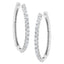 Boucles d'oreilles créoles oblongues en or blanc 14K avec diamants - 2,0 Cttw
