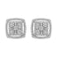 Boucles d'oreilles en argent sterling .925 avec diamants ronds et double halo