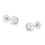 Pendientes de Stud Estilo Barril con Diamante en Bezel de Plata Esterlina .925