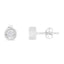 Pendientes de Stud Estilo Barril con Diamante en Bezel de Plata Esterlina .925