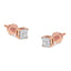 Boucles d'oreilles en diamant princesse en or jaune 10KT