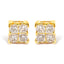 Boucles d'oreilles en diamant princesse en or jaune 10KT