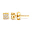 Boucles d'oreilles en diamant princesse en or jaune 10KT