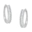 10K White Gold Diamond Hoop Earrings - 0.75 cttw