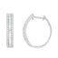 10K White Gold Diamond Hoop Earrings - 0.75 cttw