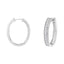 Pendientes de aro de diamantes de oro blanco de 10KT con diamantes de 1.00 cttw