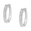 Pendientes de aro de diamantes de oro blanco de 10KT con diamantes de 1.00 cttw