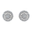 Pendientes de Clúster de Diamantes de Plata Esterlina