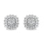 Boucles d'oreilles en argent sterling .925 avec diamants en halo