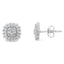Boucles d'oreilles en argent sterling .925 avec diamants en halo