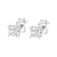 Boucles d'oreilles en diamant taille princesse en argent sterling .925 avec halo caché