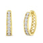 Pendientes de aro de diamantes de oro amarillo y blanco de 10KT
