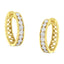 Pendientes de aro de diamantes de oro amarillo y blanco de 10KT