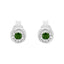 Pendientes de Stud de Diamante Verde Redondo de Plata Esterlina .925