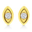 Pendientes de aro de diamante en plata esterlina chapada en oro amarillo de 10K