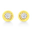 Pendientes de aro de diamante en plata esterlina chapada en oro amarillo de 10K