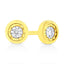 Pendientes de aro de diamante en plata esterlina chapada en oro amarillo de 10K