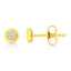Pendientes de aro de diamante en plata esterlina chapada en oro amarillo de 10K