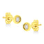 Pendientes de aro de diamante en plata esterlina chapada en oro amarillo de 10K