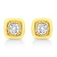 Pendientes de aro de diamante en plata esterlina chapada en oro amarillo de 10K