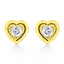 Pendientes de aro de diamante en plata esterlina chapada en oro amarillo de 10K