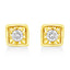 Pendientes de aro de diamante en plata esterlina chapada en oro amarillo de 10K